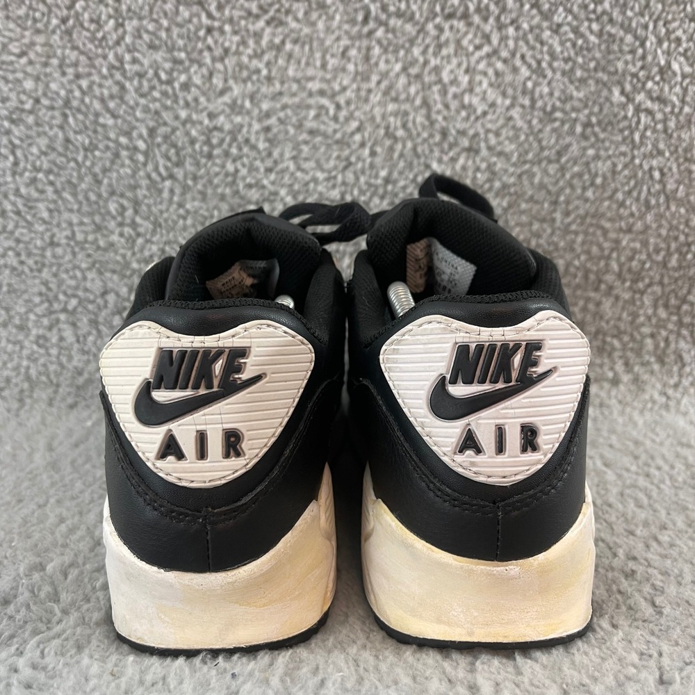 VTG 2008 Nike Air Max 90 Mens 8.5 Black White Leather Retro Shoes 309299-994 - Picture 5 of 9